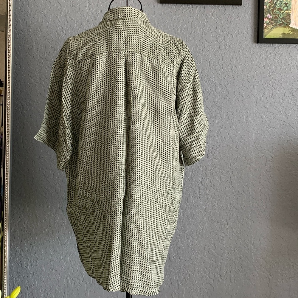 Pure silk short-sleeve dress shirt